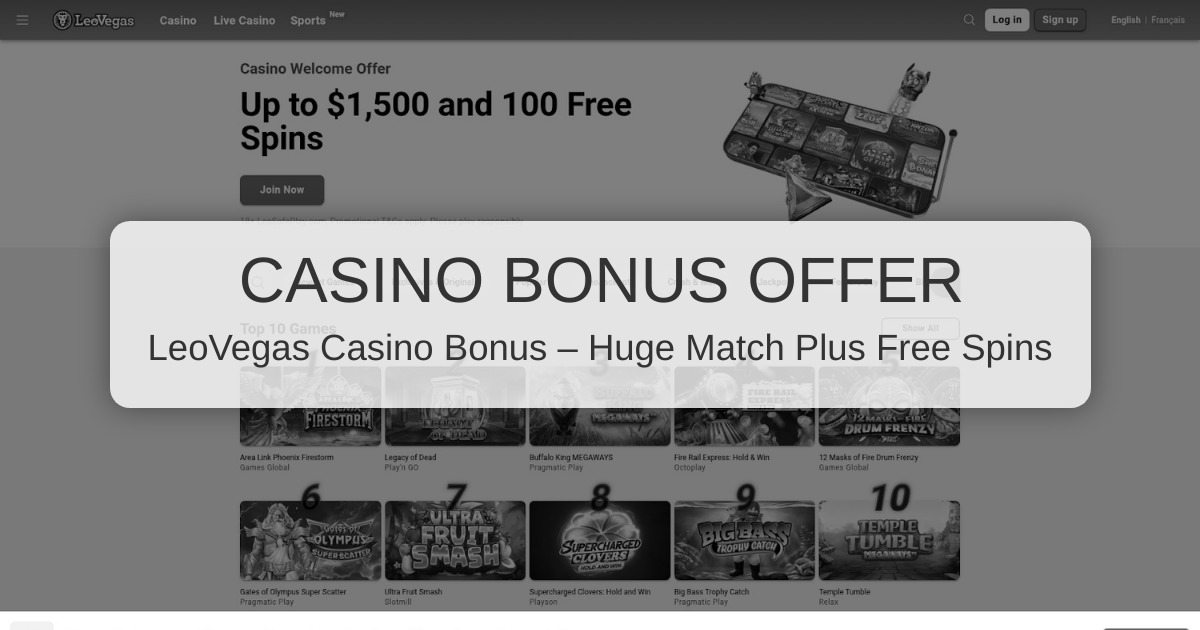 LeoVegas Bonus Code 2026 - Best Casino Bonus USA